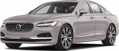 Front and side view of luxury sedan with LED headlights and alloy wheels