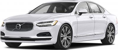 Luxury sedan with LED headlights and chrome grille