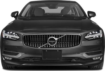 Front view of a vehicle with signature grille and LED headlights