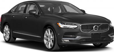 Front view of luxury sedan featuring LED headlights and chrome grille