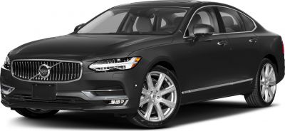 Front-side view of a black sedan with LED headlights and alloy wheels