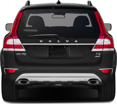 Rear view with taillights, dual exhausts, AWD badge