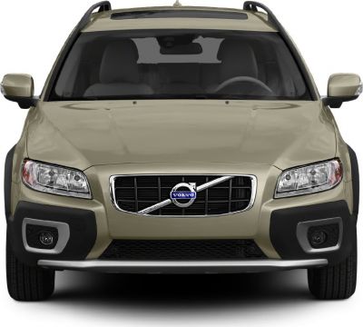Front view with grille, headlights, fog lights, and roof rails