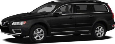 Black station wagon with roof rails and alloy wheels side profile