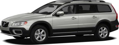 Silver station wagon with roof rails and black cladding side profile