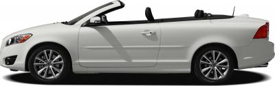 Side view of convertible with retractable roof and alloy wheels