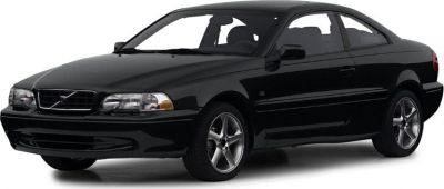 Black two-door coupe with sporty design