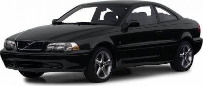 Black two-door coupe with smooth body and alloy wheels