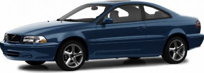 Side profile of a two-door coupe with alloy wheels