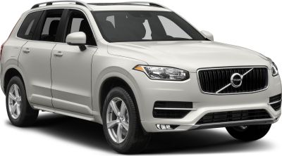 Front side view of an SUV with distinctive grille and headlights