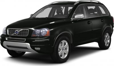 Front side view of a black SUV with alloy wheels and signature grille