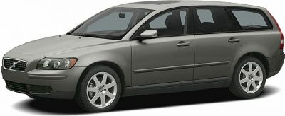 Silver station wagon with alloy wheels front side view