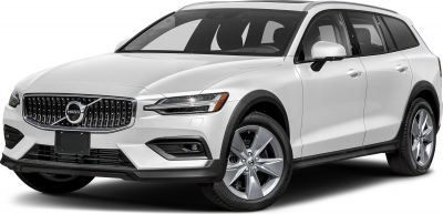 Front view with grille, headlights, and alloy wheels of a white SUV