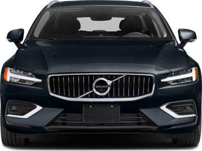 Prominent front grille and LED headlights of a modern vehicle