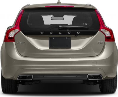 Rear view with unique tail lights and dual rectangular exhaust tips