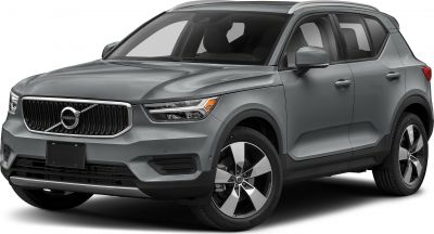 Front-side view of SUV with LED headlamps and distinctive grille