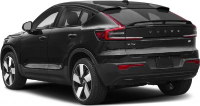 Rear view of sleek electric SUV with distinctive taillights and alloy wheels