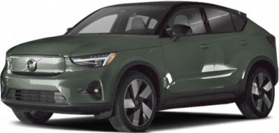 Front side of electric SUV with LED headlights and sleek body