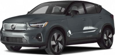 Modern electric SUV with aerodynamic shape and LED headlights