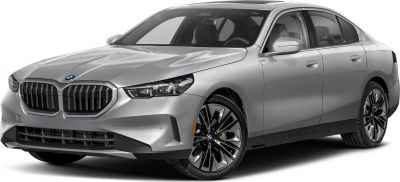Luxury sedan with bold kidney grille and LED headlights