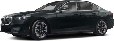 Sleek luxury sedan with distinctive front grille and multi-spoke alloy wheels