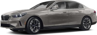 Large kidney grilles, sleek LED headlights, aerodynamic sedan body