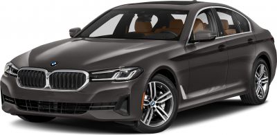 Front view of sedan with LED headlights and kidney grille
