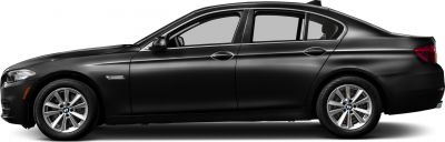 Sleek black sedan side profile with alloy wheels