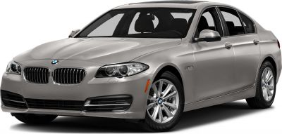 Front and side view of a sedan with distinctive grille and alloy wheels