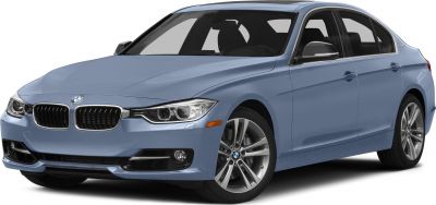 Front three-quarter view of a metallic blue luxury sedan with distinctive headlights and alloy wheels