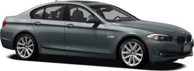 Side profile view of a luxury sedan with alloy wheels