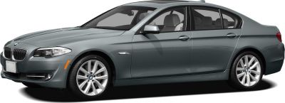 Side profile of a luxury sedan with detailed alloy wheels.