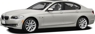 Silver mid-size luxury sedan with kidney grille and alloy wheels