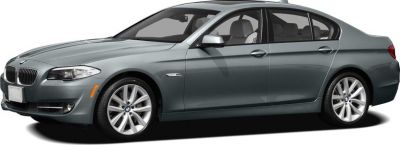 Side profile of luxury sedan with distinctive alloy wheels and sleek body lines