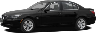 Black luxury sedan side view with XDrive emblem and alloy wheels