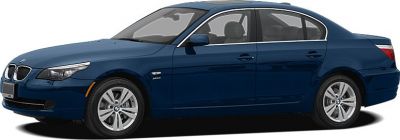 Blue sedan side profile with alloy wheels and sunroof
