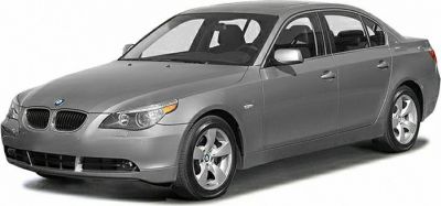 Front side view of a sleek executive sedan with kidney grille and alloy wheels