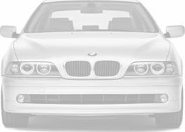 Front view with twin kidney grilles and quad headlights