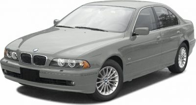 Sedan front side view with kidney grille and alloy wheels