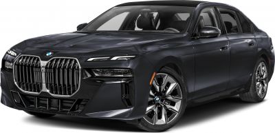 Luxury sedan front with large grille and sleek dual headlights