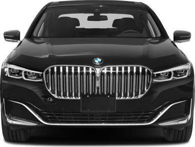 Large kidney grille, sleek LED headlights front view