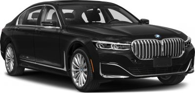 Front side view with kidney grille and LED headlights