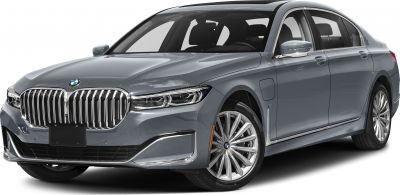 Front grill and LED headlights with chrome accents on luxury sedan.