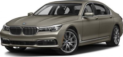 Luxury sedan front view with kidney grille and sleek headlights