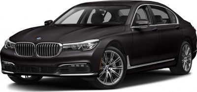 Luxury sedan with kidney grille and alloy wheels