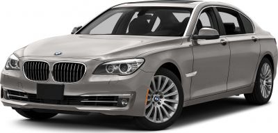 Front-side view of luxury sedan with distinctive grille and alloy wheels
