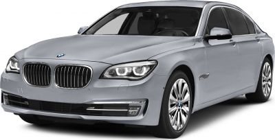 Luxury sedan with kidney grille and LED headlights