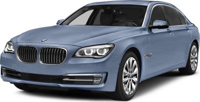 Luxury sedan with dual kidney grille and LED headlights