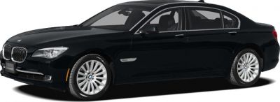 Side view of luxury sedan with extended wheelbase and sleek profile