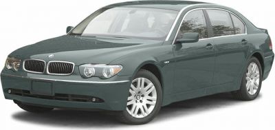 Front and side view of a four-door luxury sedan with alloy wheels and distinct BMW grille.